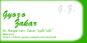gyozo zakar business card